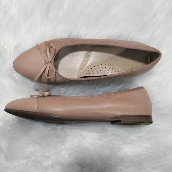 Mona Lisa Prima Leather Bow Accent Soft Pink Ballet Flats Women's Size 8 - Picture 3 of 11